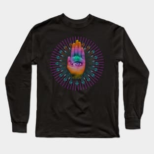 Spiritual Third Eye Hamsa Design Long Sleeve T-Shirt